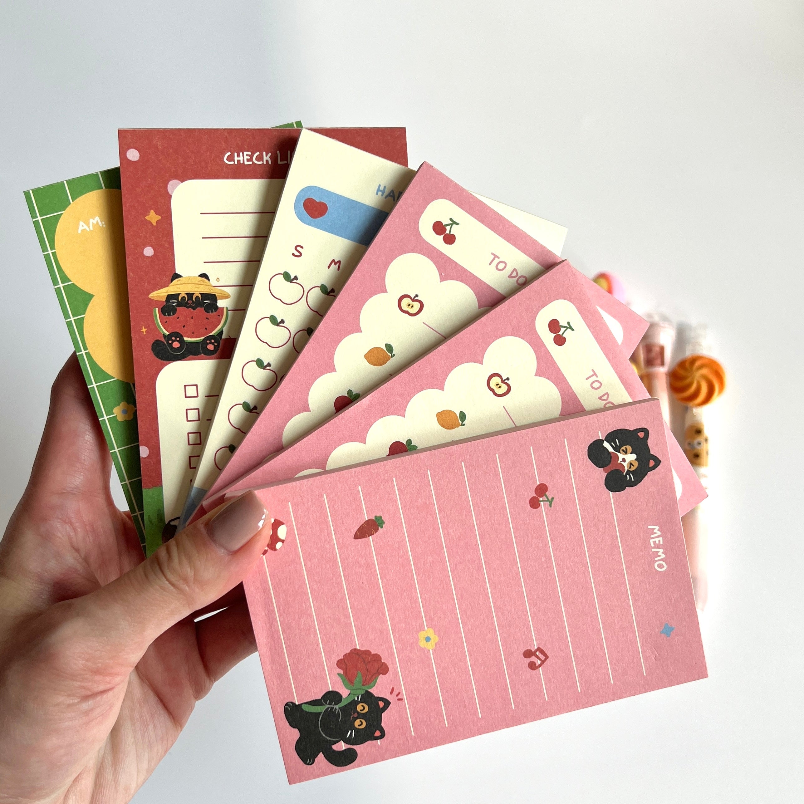 🍎 Black Cat Memo Set - 9