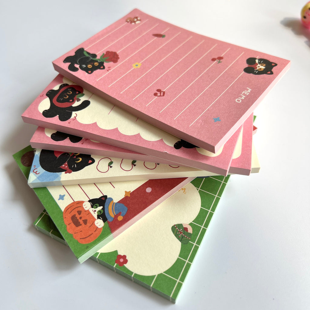 🍎 Black Cat Memo Set - 9