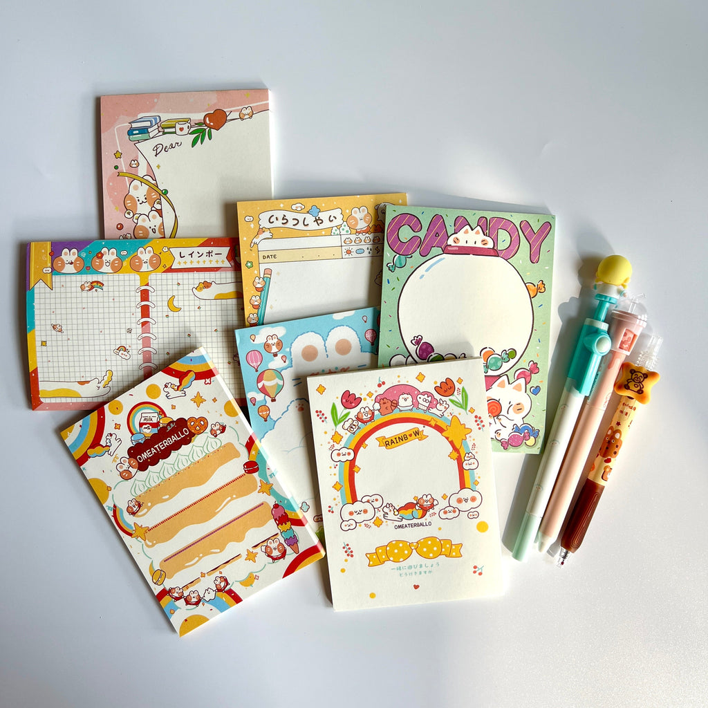🌈 Rainbow Bunny Big Memo Set - 17