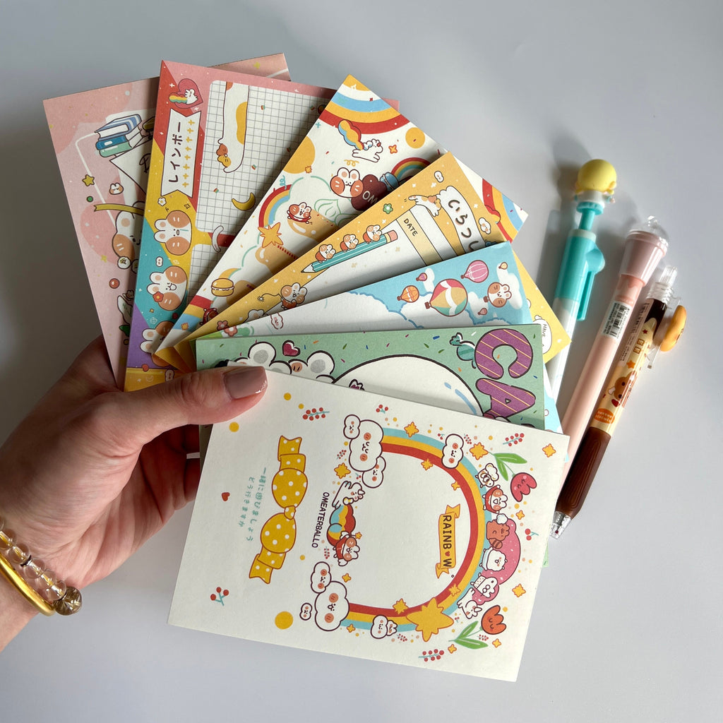 🌈 Rainbow Bunny Big Memo Set - 17