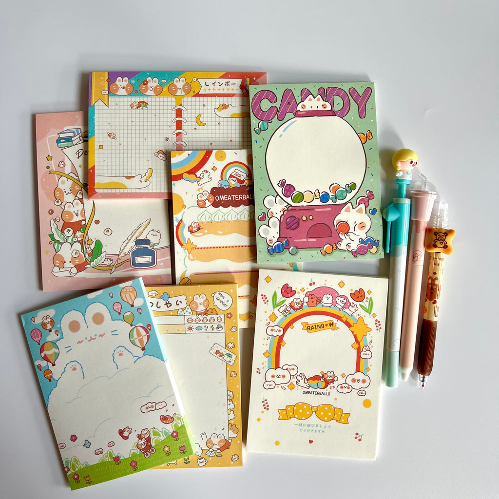 🌈 Rainbow Bunny Big Memo Set - 17