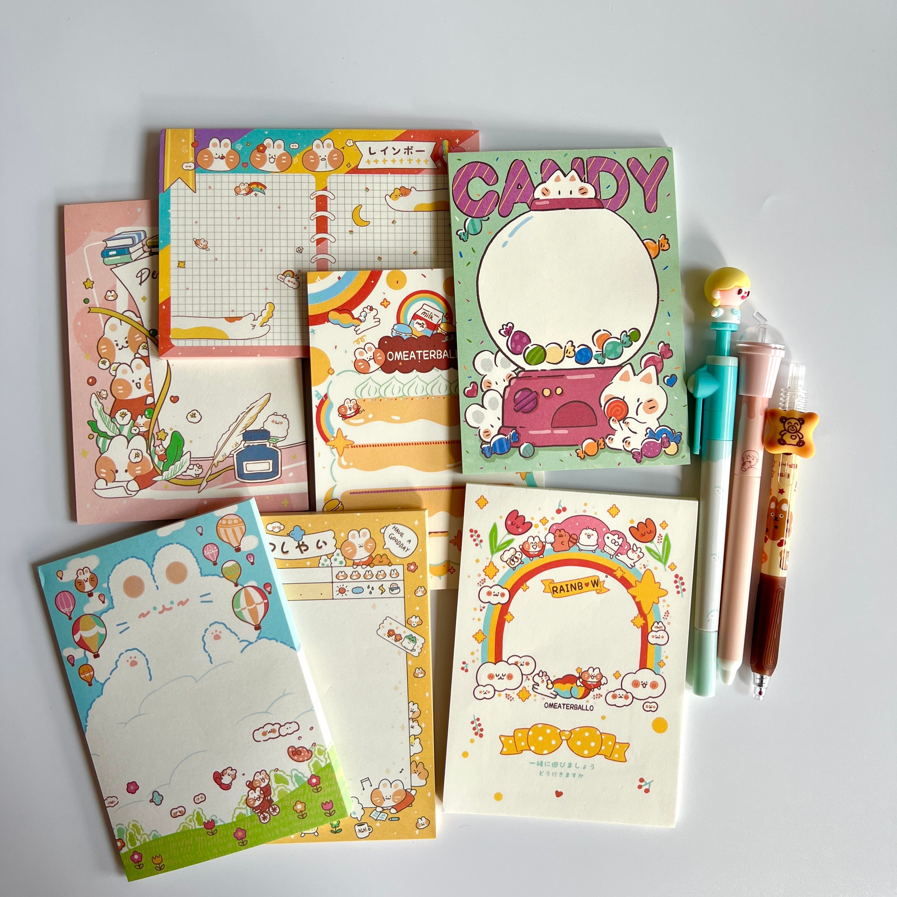 🌈 Rainbow Bunny Big Memo Set - 17