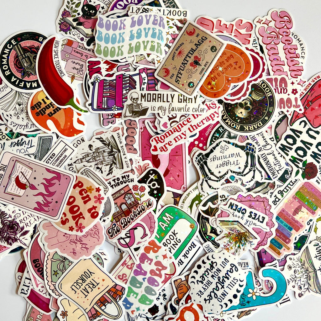 🌸 Bookish Romance Holographic Stickers