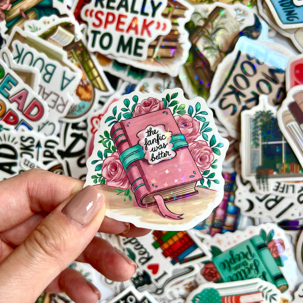 📚 Book Lover Quotes Holographic Stickers