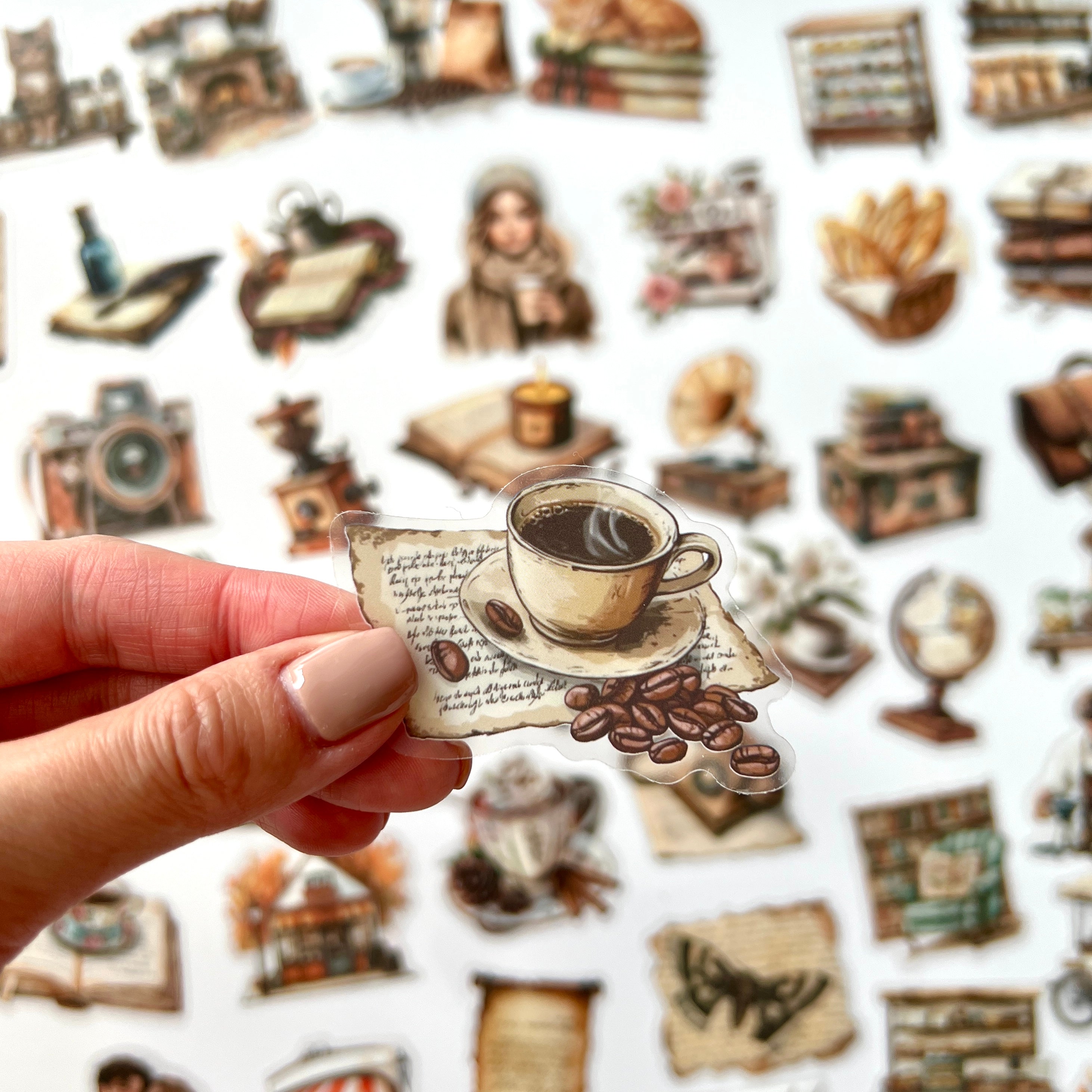 ☕ Cozy Café & Bookshop Stickers