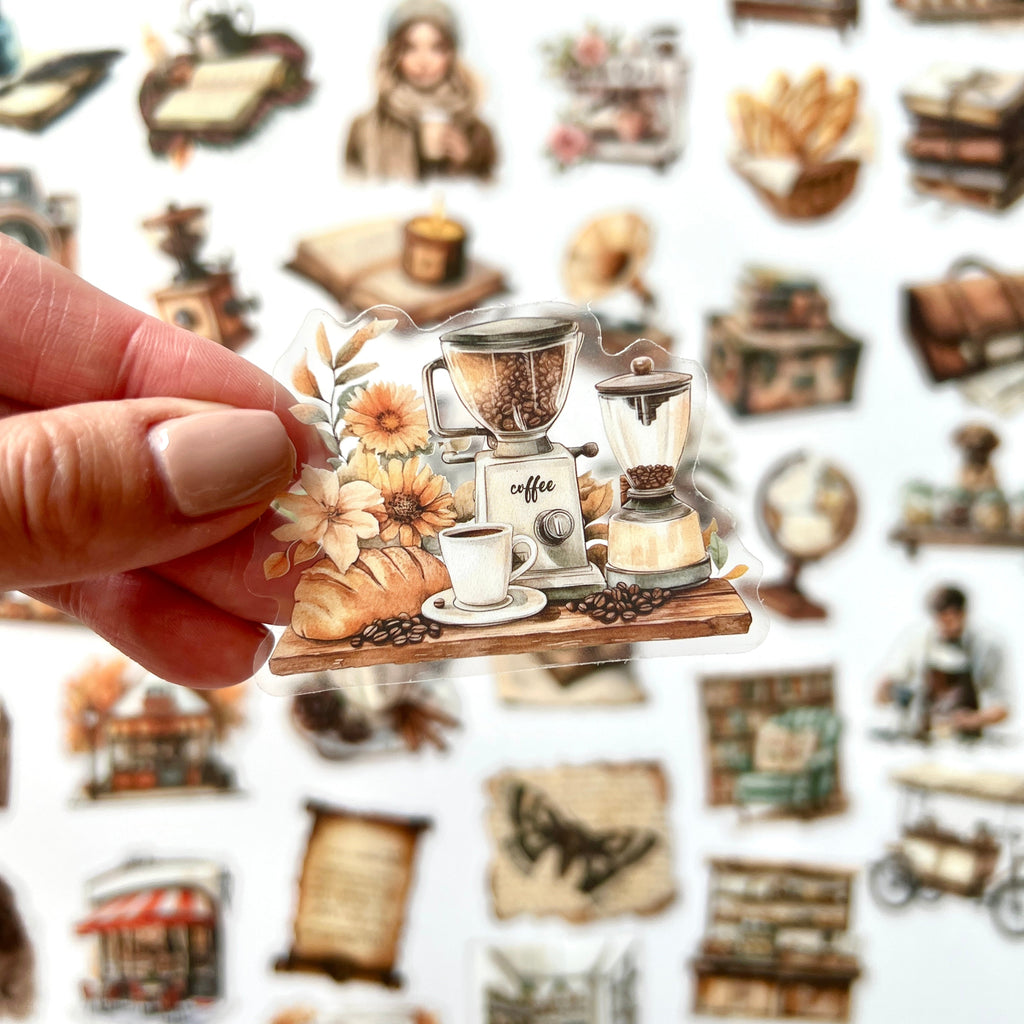 ☕ Cozy Café & Bookshop Stickers