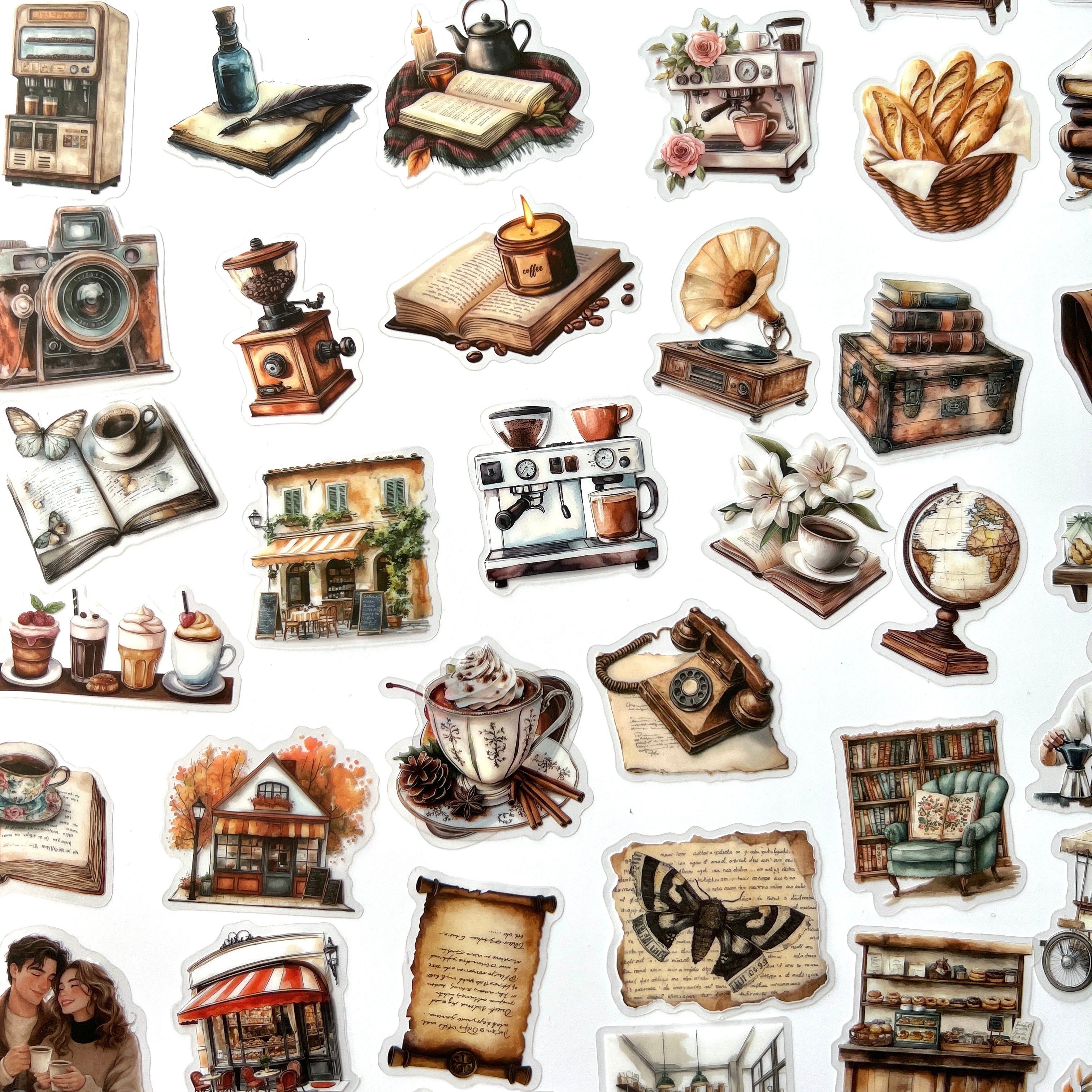 ☕ Cozy Café & Bookshop Stickers