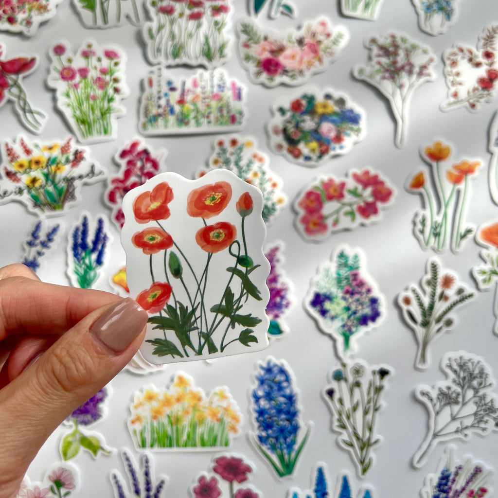 🌼 Wildflower Botanical Stickers