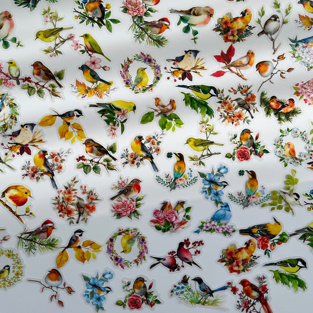 🌸 Birds & Flowers Garden Stickers