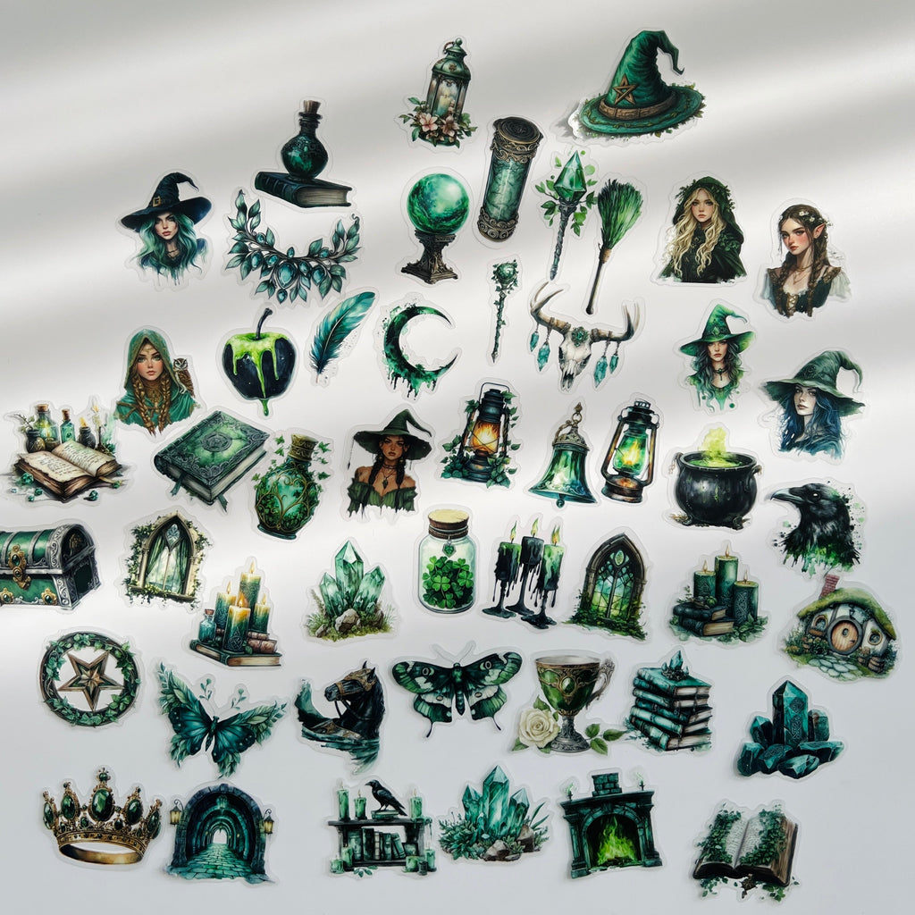 🌿 Dark Forest Witch Stickers