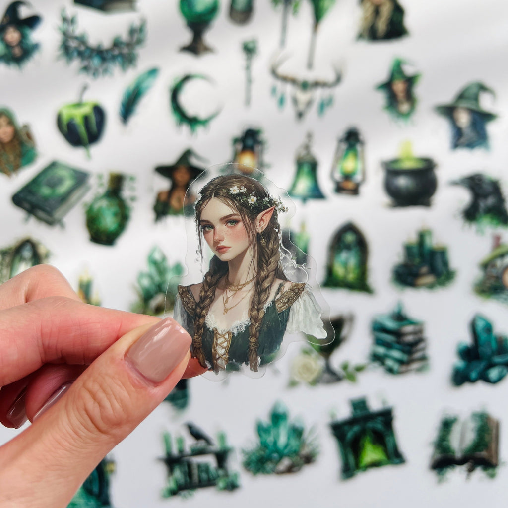 🌿 Dark Forest Witch Stickers