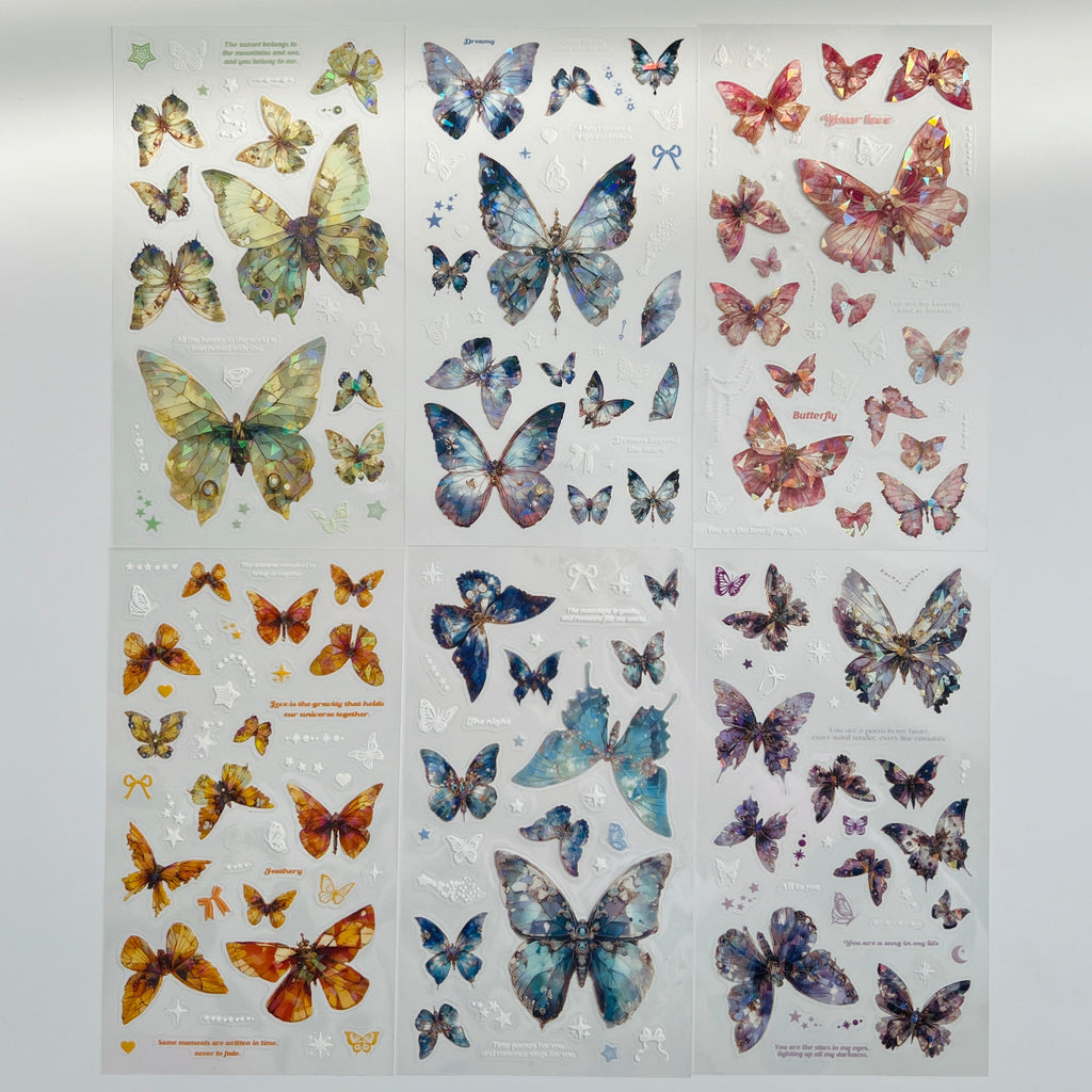 ✨ Dreamy Prism Butterfly Sticker Set