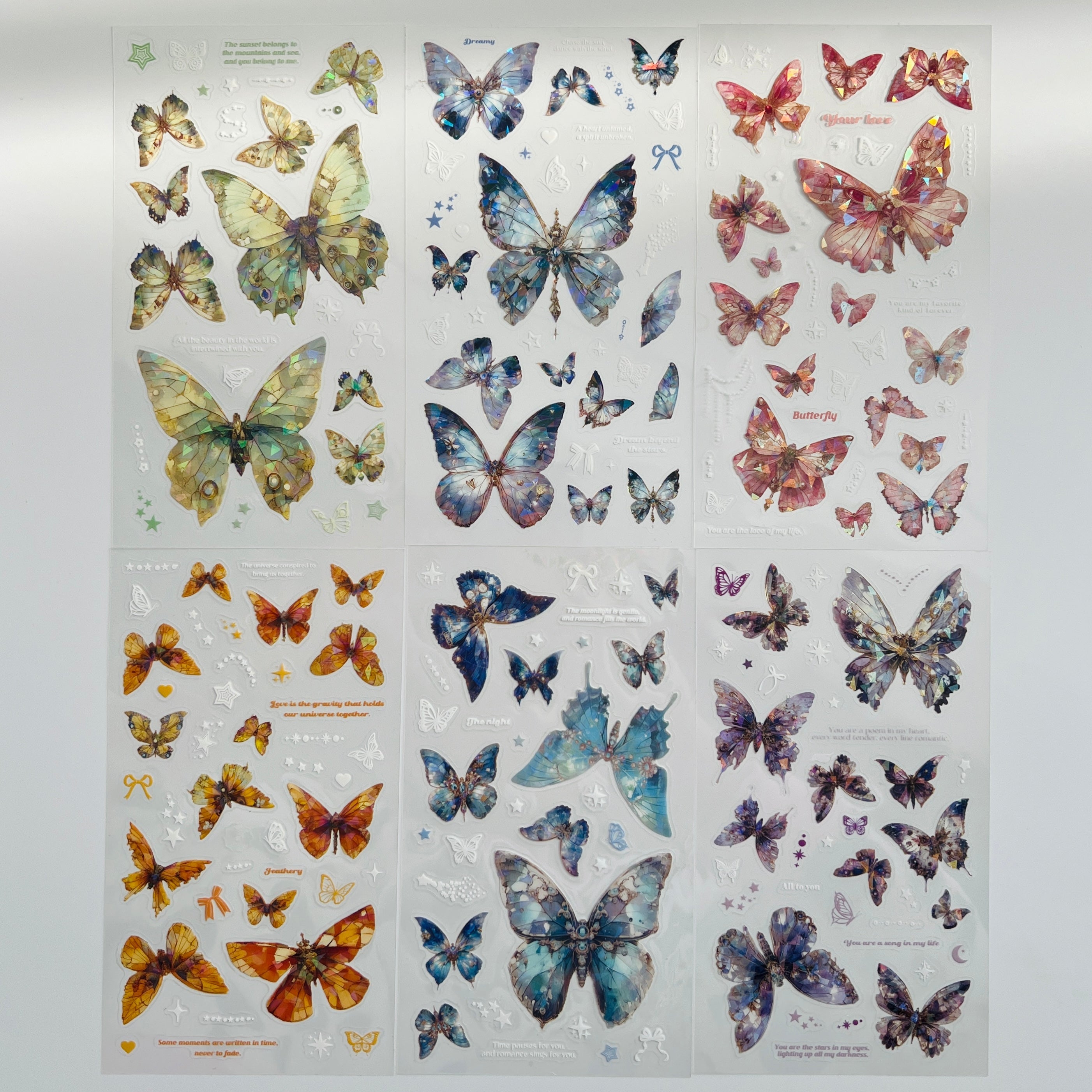 ✨ Dreamy Prism Butterfly Sticker Set