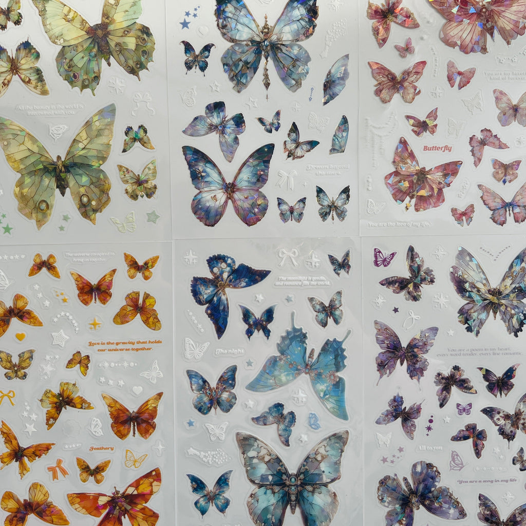 ✨ Dreamy Prism Butterfly Sticker Set