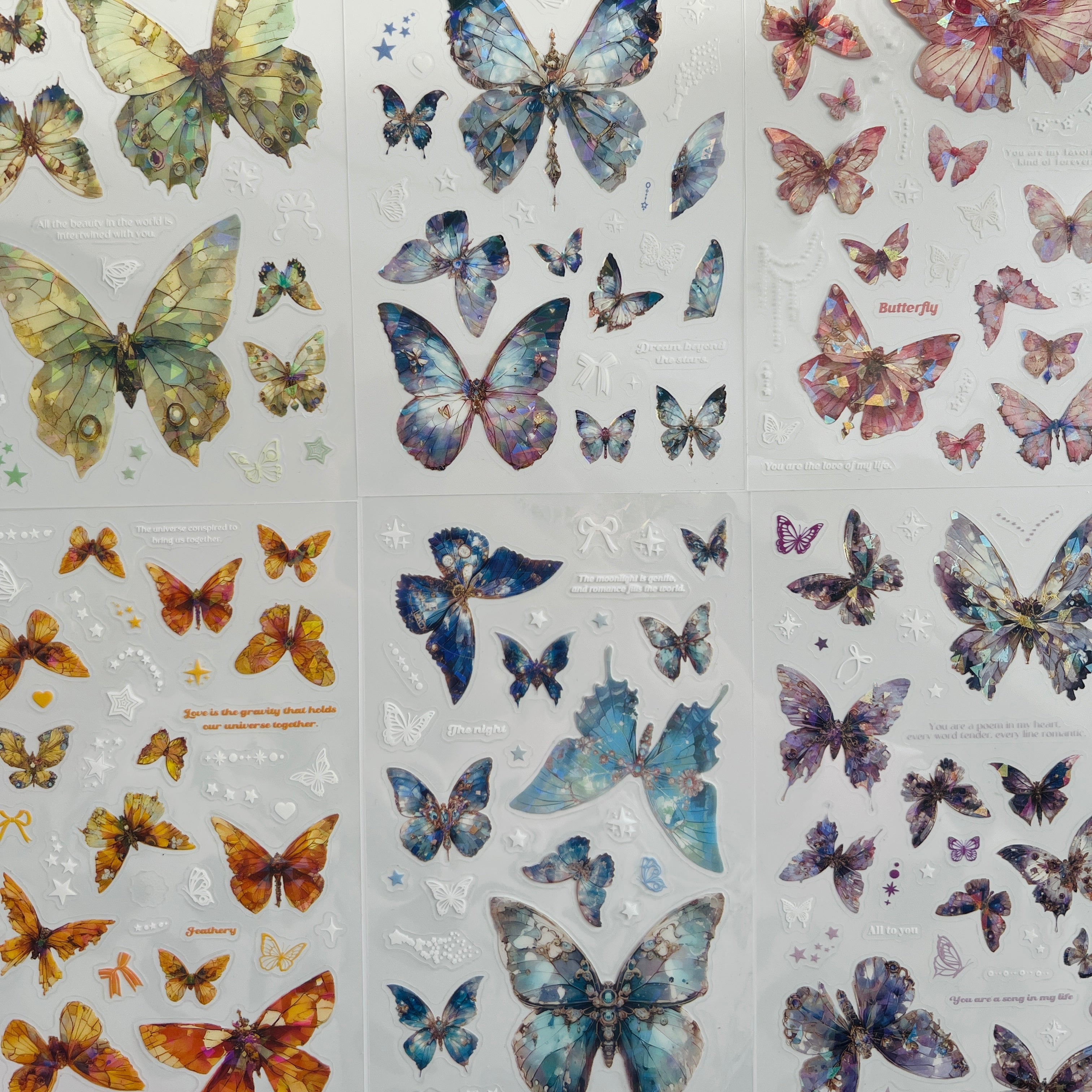 ✨ Dreamy Prism Butterfly Sticker Set