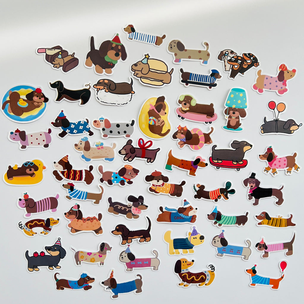 🐶 Cute Dachshund Sticker Set