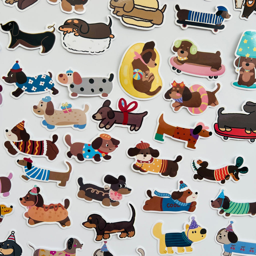 🐶 Cute Dachshund Sticker Set