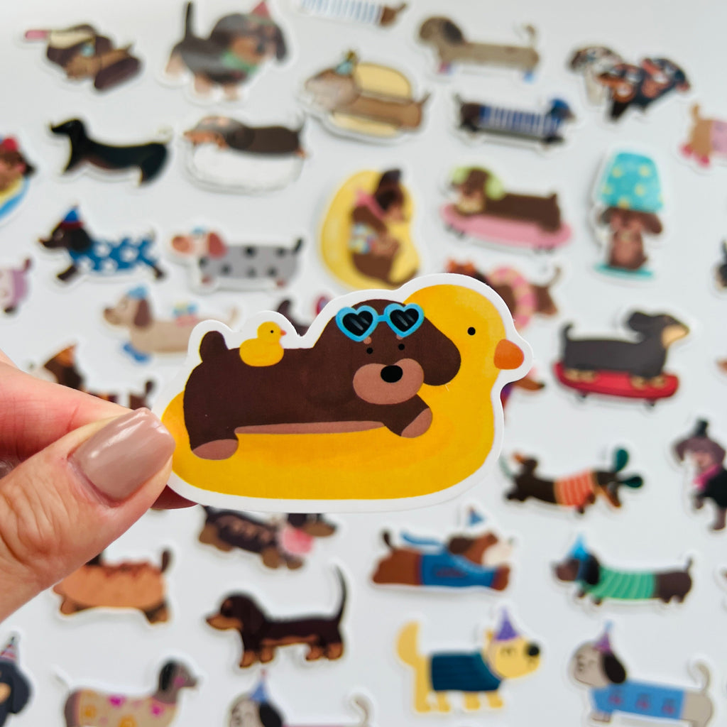 🐶 Cute Dachshund Sticker Set