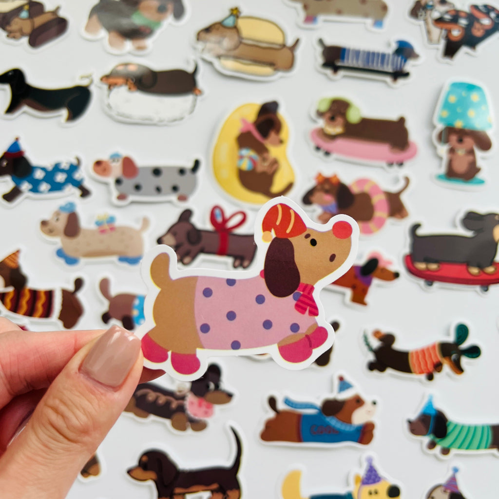 🐶 Cute Dachshund Sticker Set