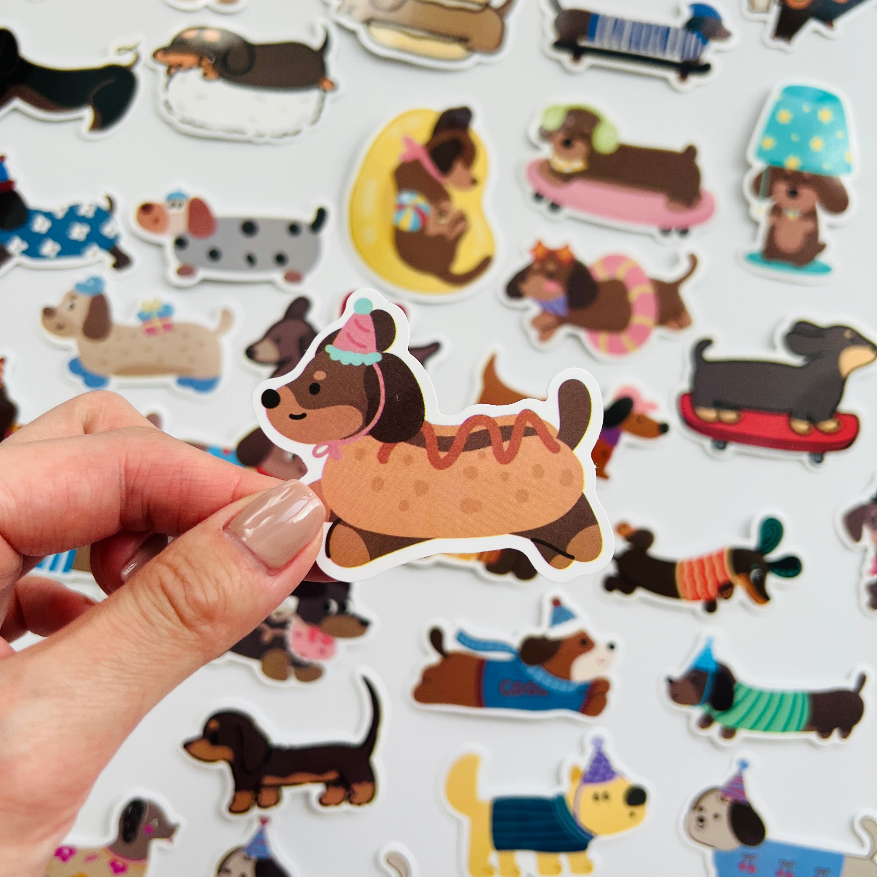 🐶 Cute Dachshund Sticker Set