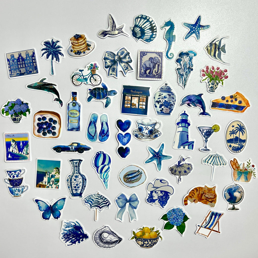 🐚 Mediterranean Blue Sticker Set