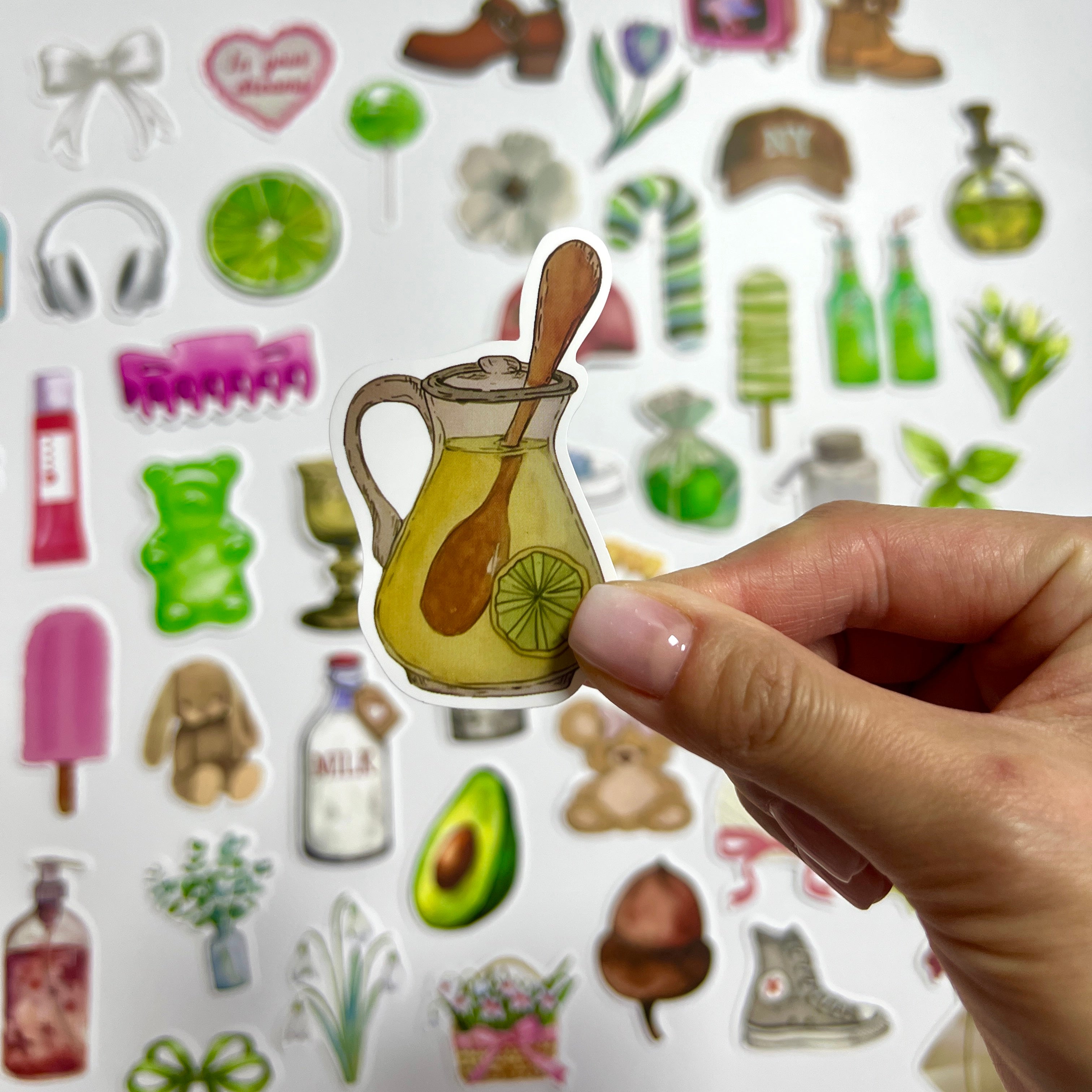 🍏 Green Girl Aesthetic Sticker Set