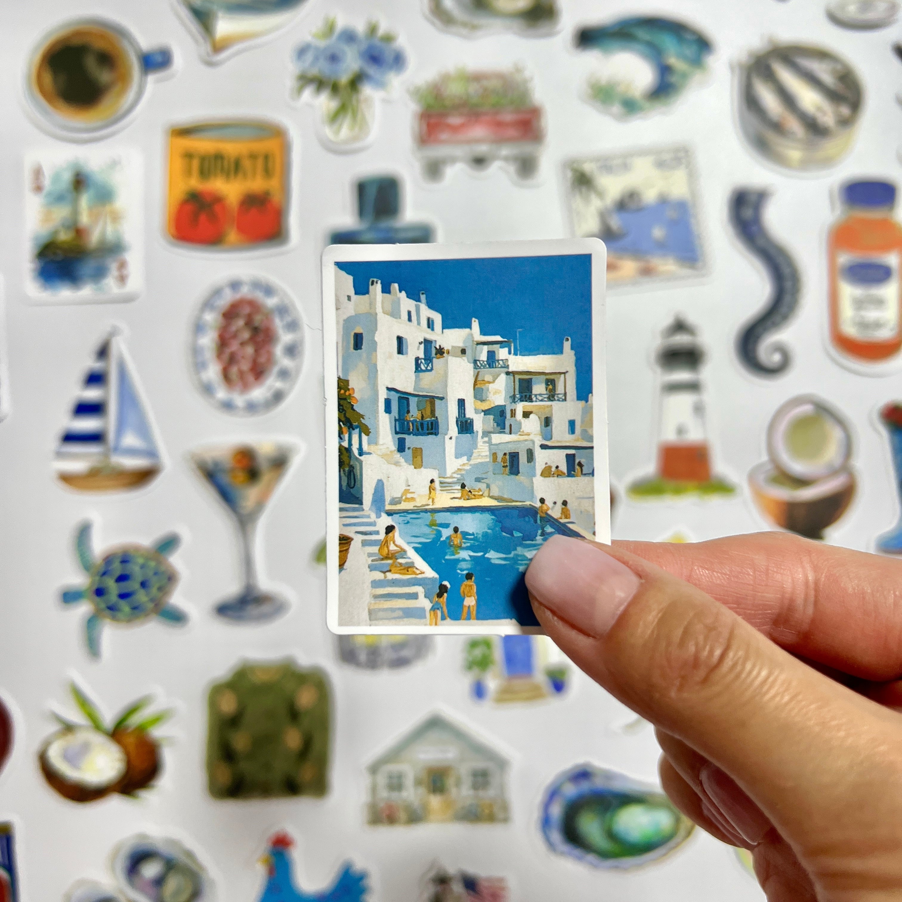 🌊 Coastal Blue Market Sticker Set