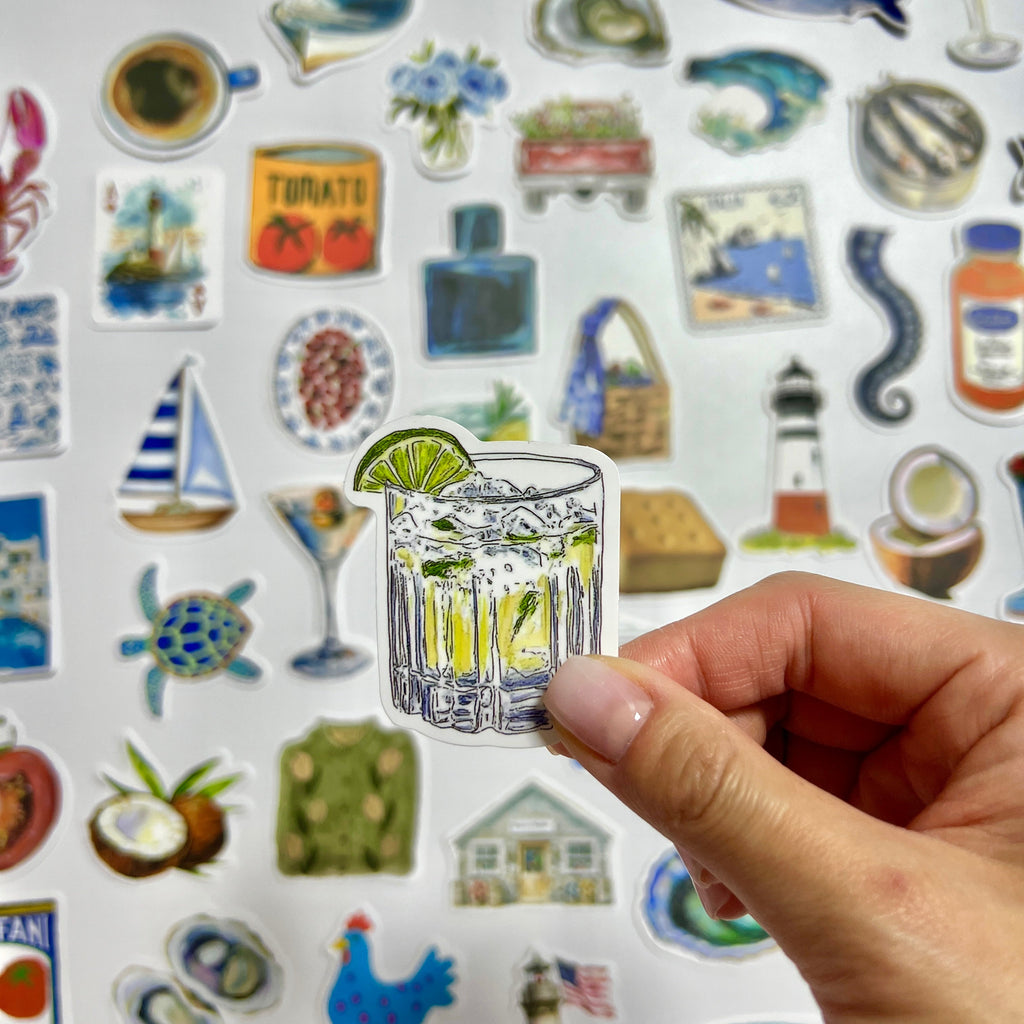 🌊 Coastal Blue Market Sticker Set