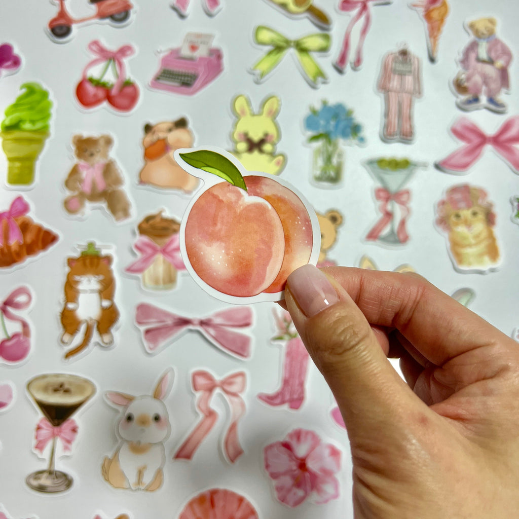 🍑 Blush Bunny Sticker Set
