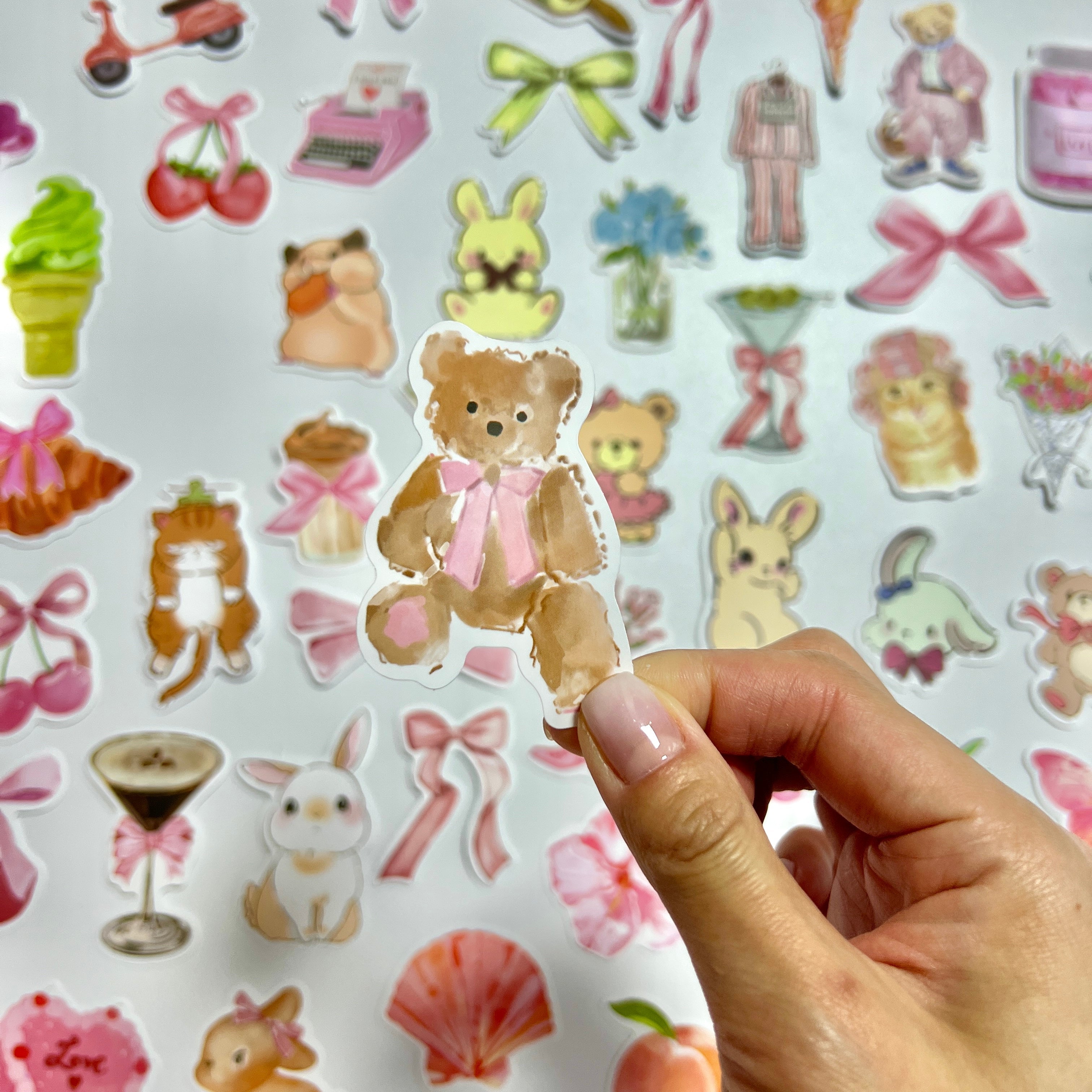 🍑 Blush Bunny Sticker Set