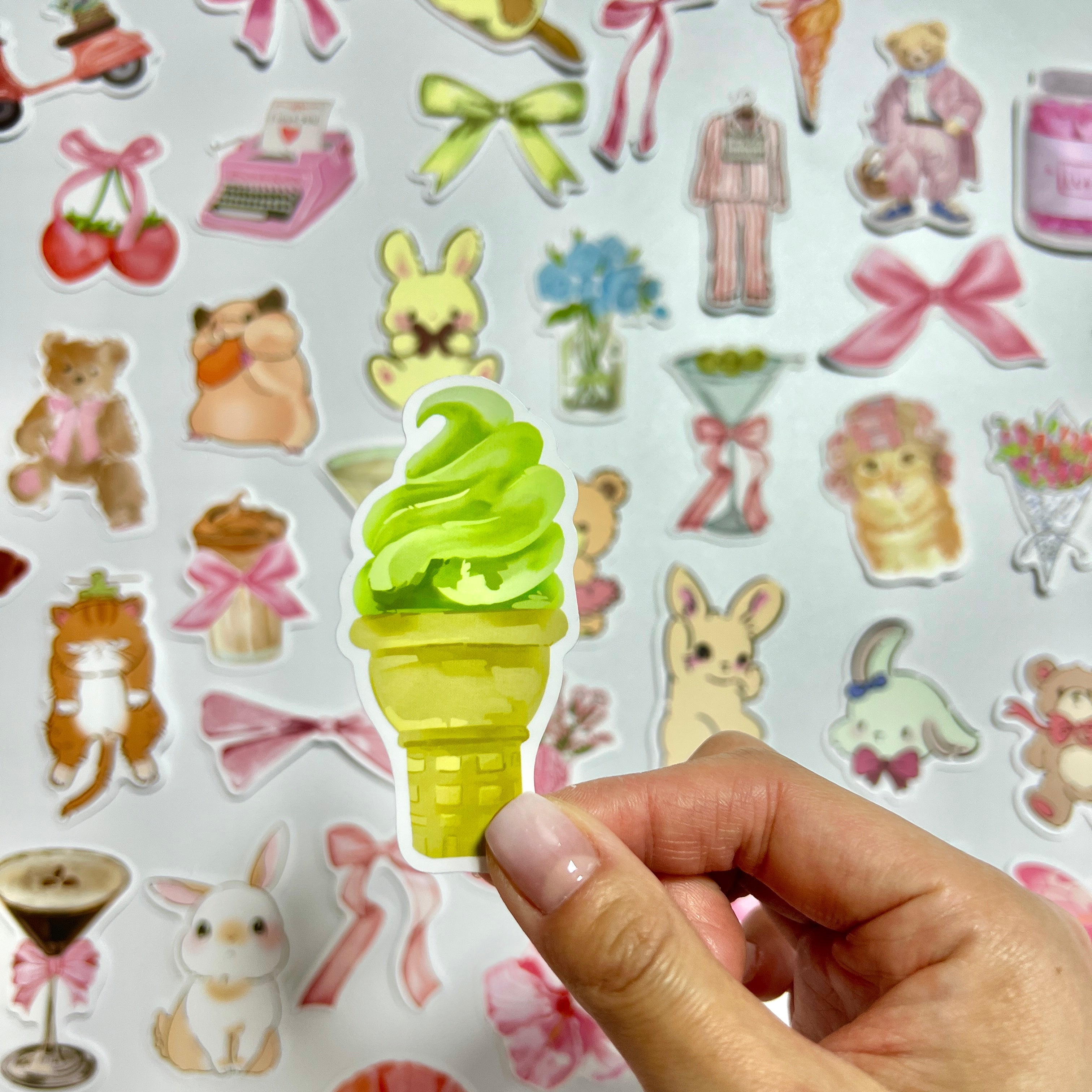 🍑 Blush Bunny Sticker Set