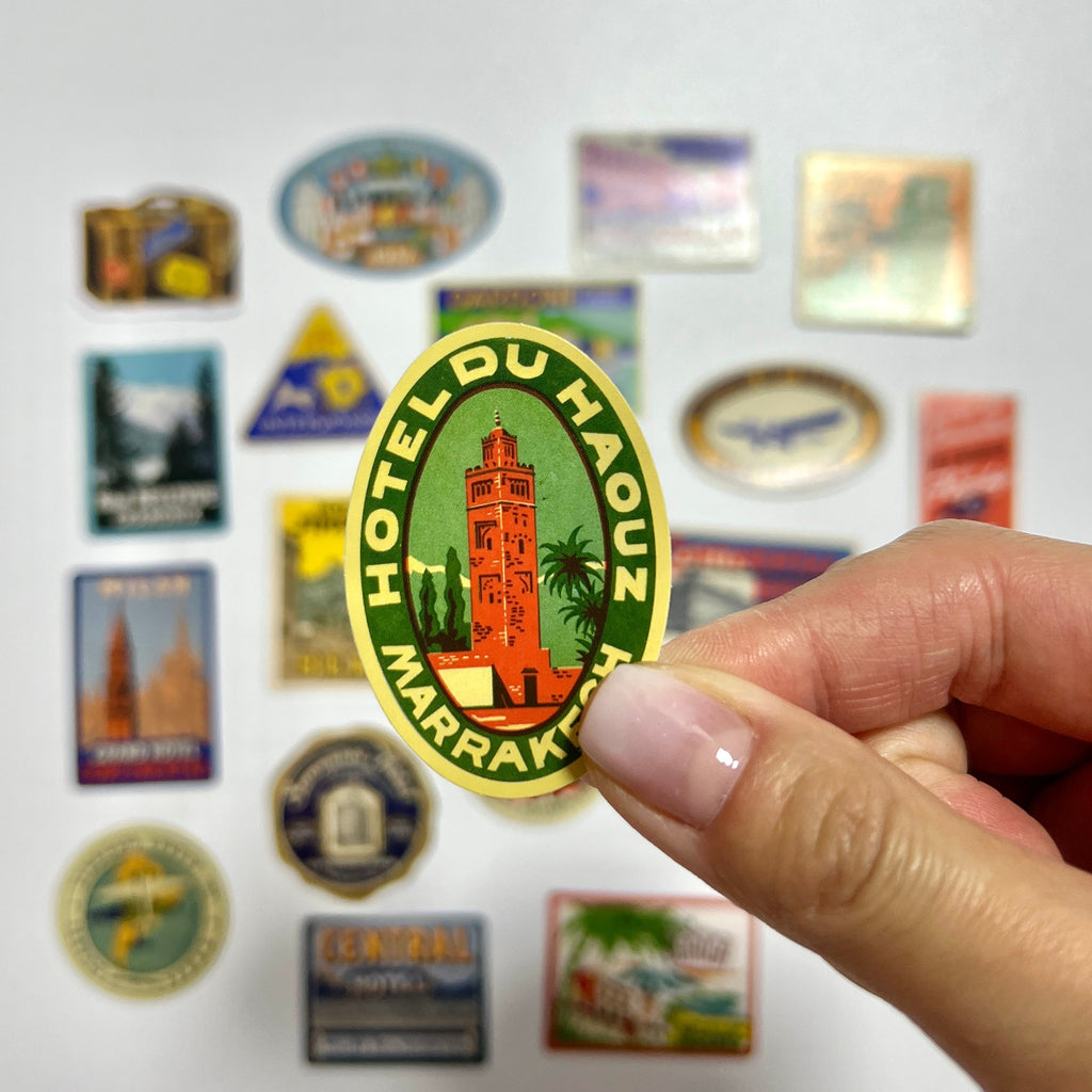 ✈️ Vintage Travel Label Sticker Set
