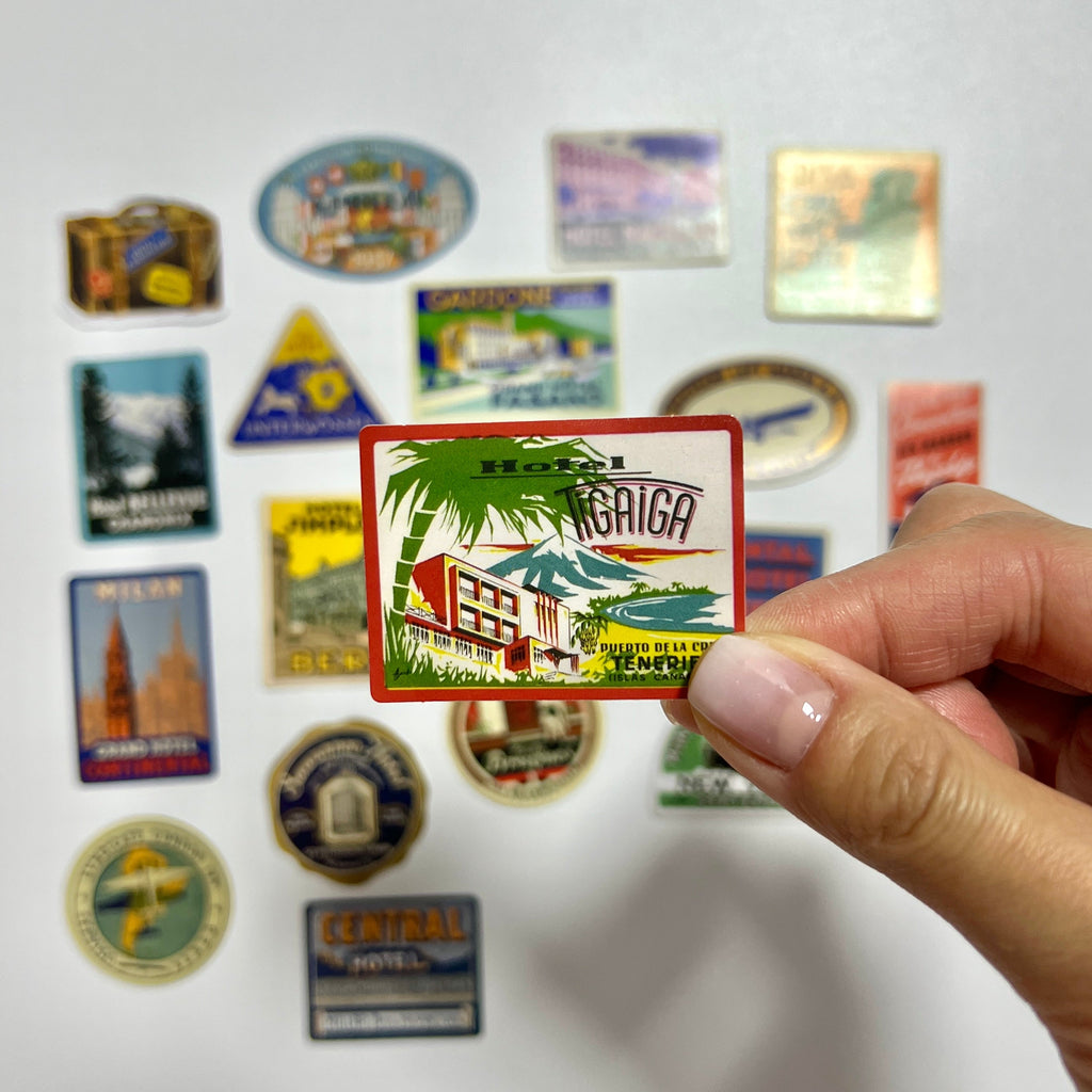 ✈️ Vintage Travel Label Sticker Set