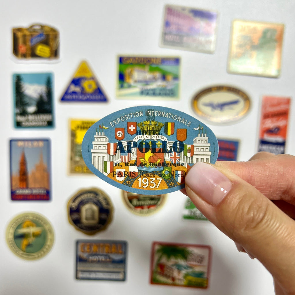 ✈️ Vintage Travel Label Sticker Set