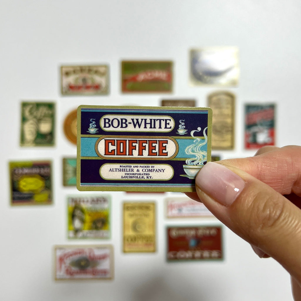 ☕ Vintage Coffee Label Sticker Set