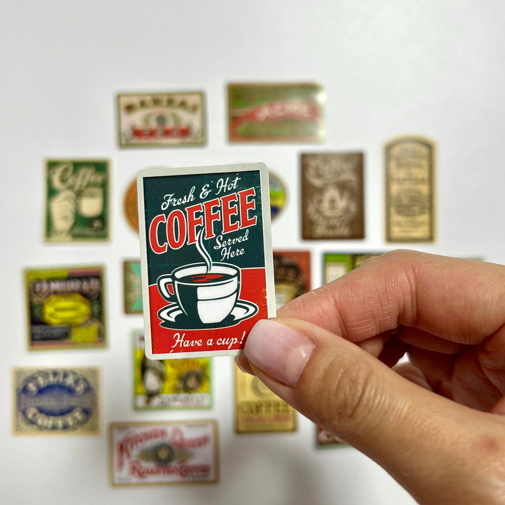 ☕ Vintage Coffee Label Sticker Set