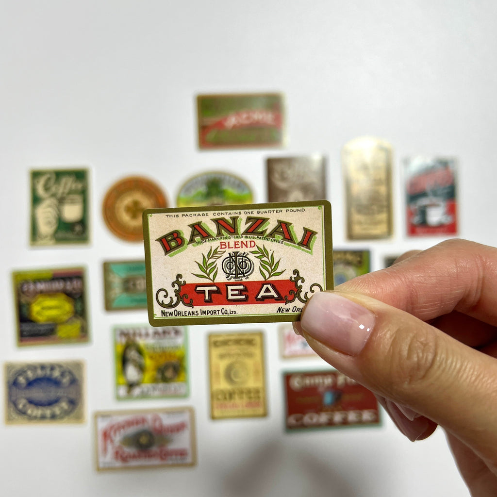 ☕ Vintage Coffee Label Sticker Set