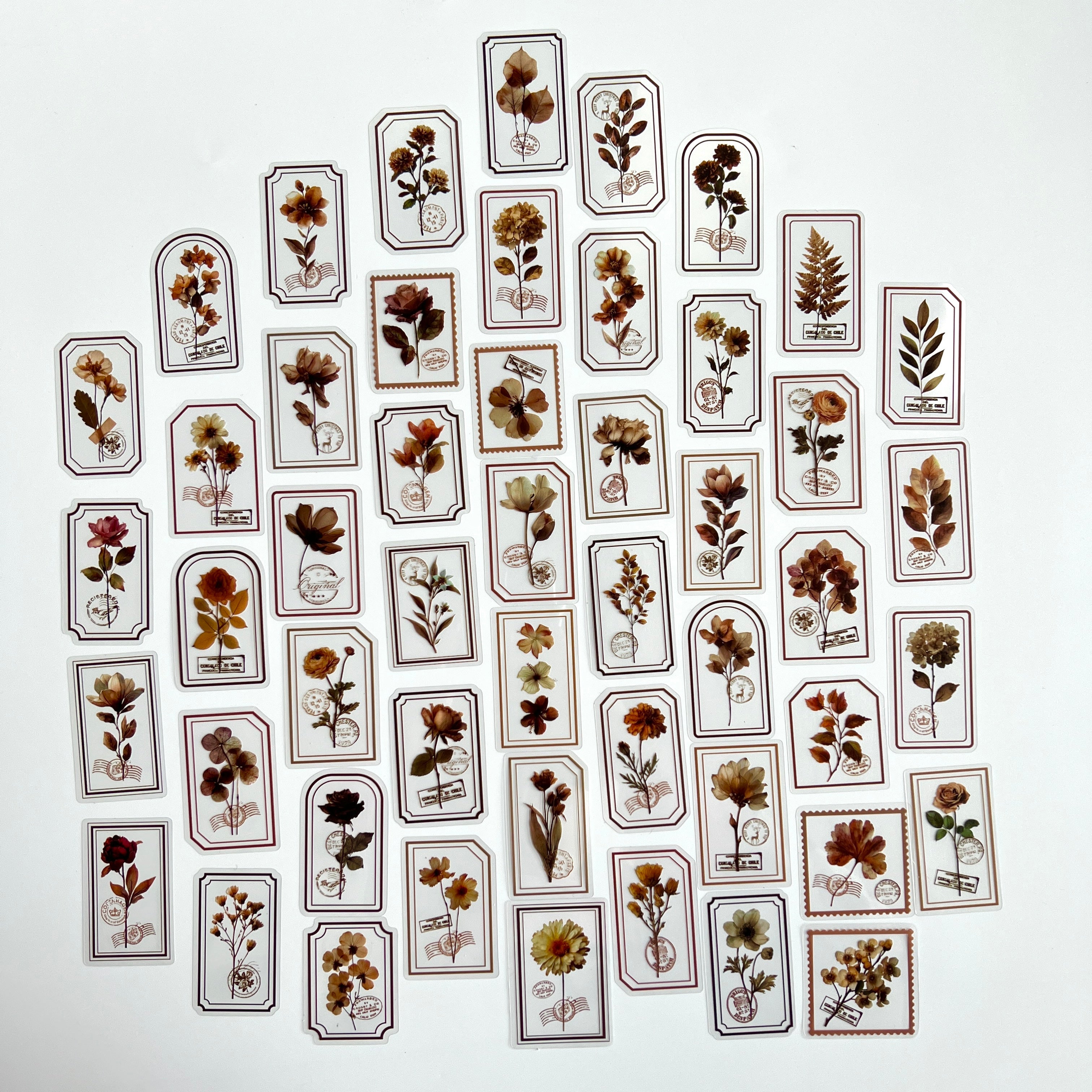 🌿 Vintage Botanical Flower Sticker Set
