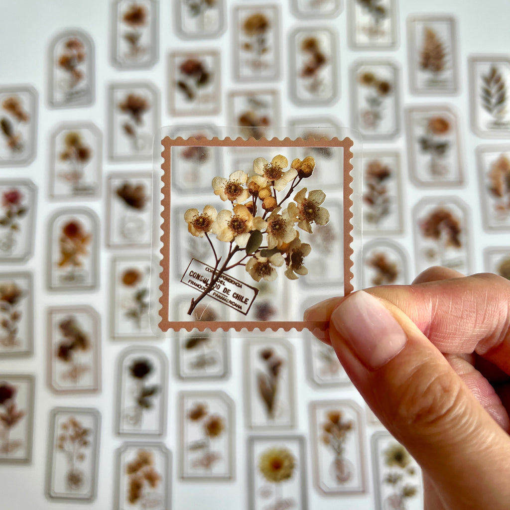 🌿 Vintage Botanical Flower Sticker Set