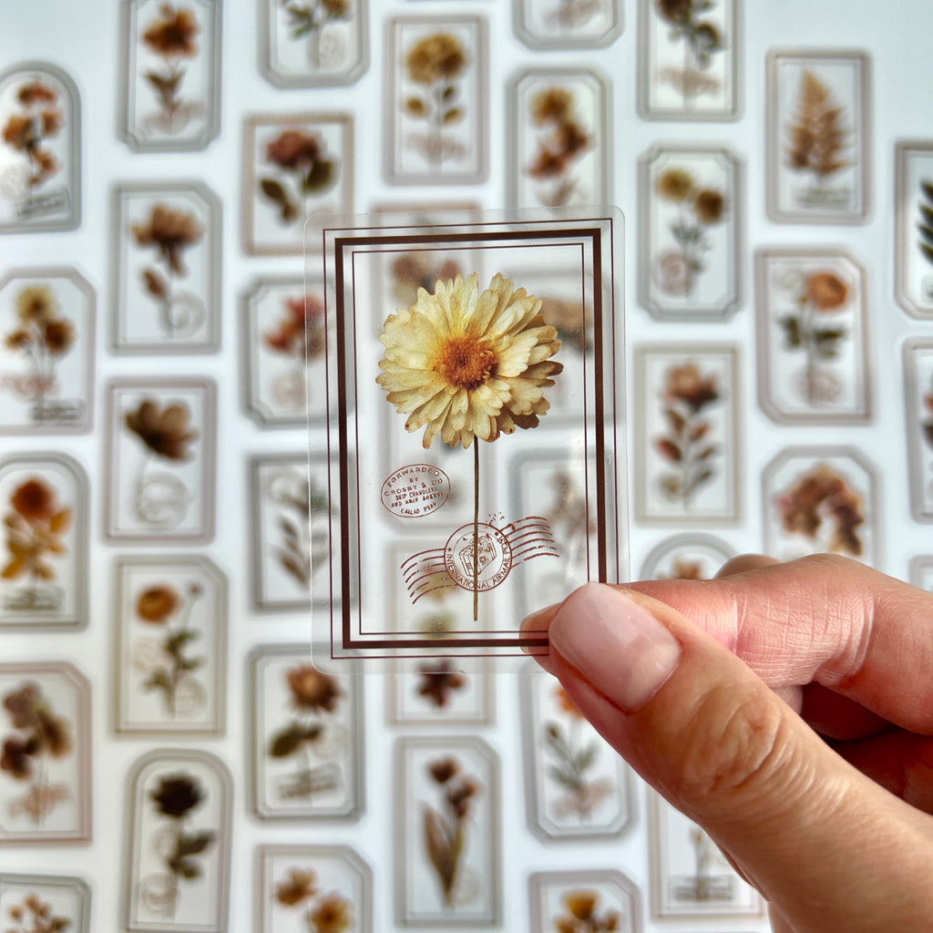 🌿 Vintage Botanical Flower Sticker Set