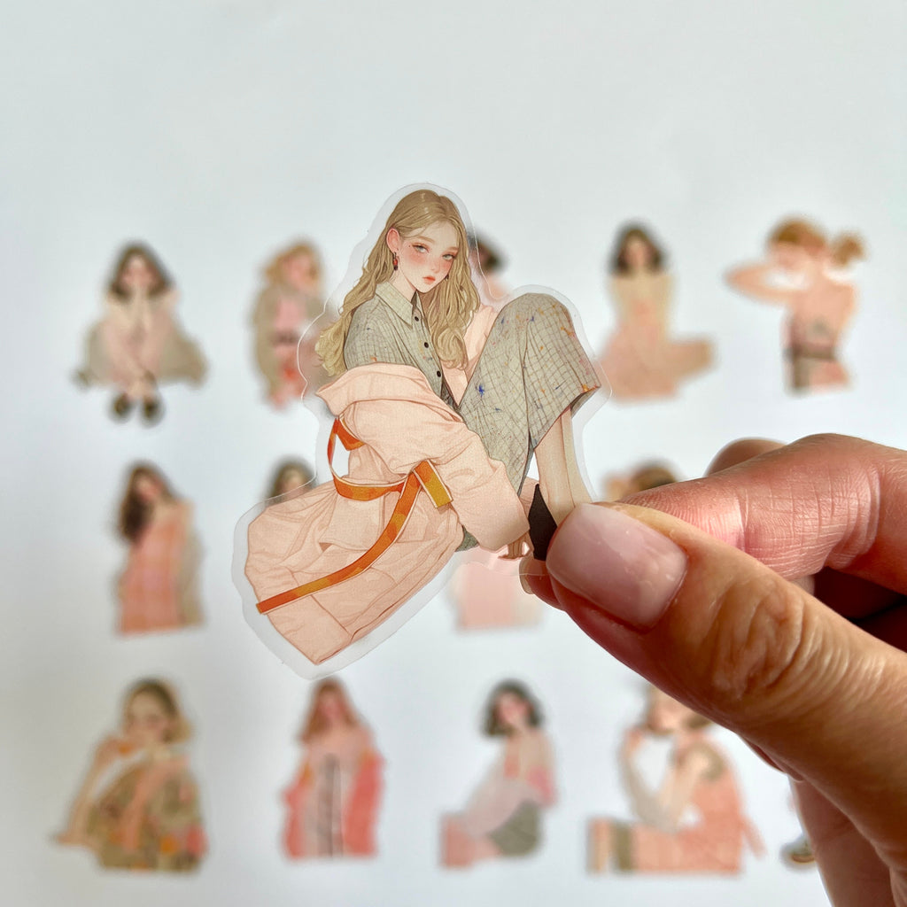 🌸 Pink Aesthetic Girl Sticker Set