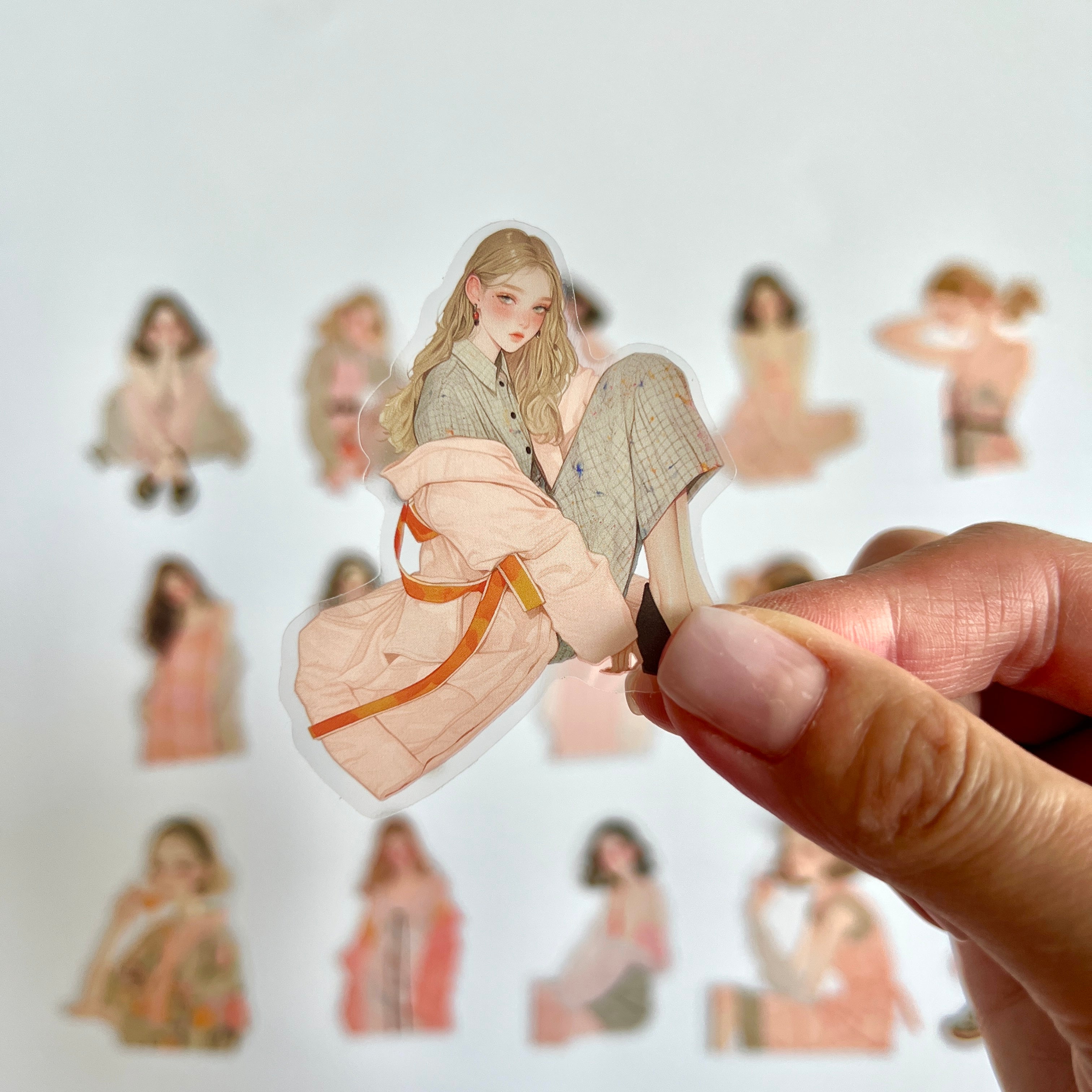 🌸 Pink Aesthetic Girl Sticker Set
