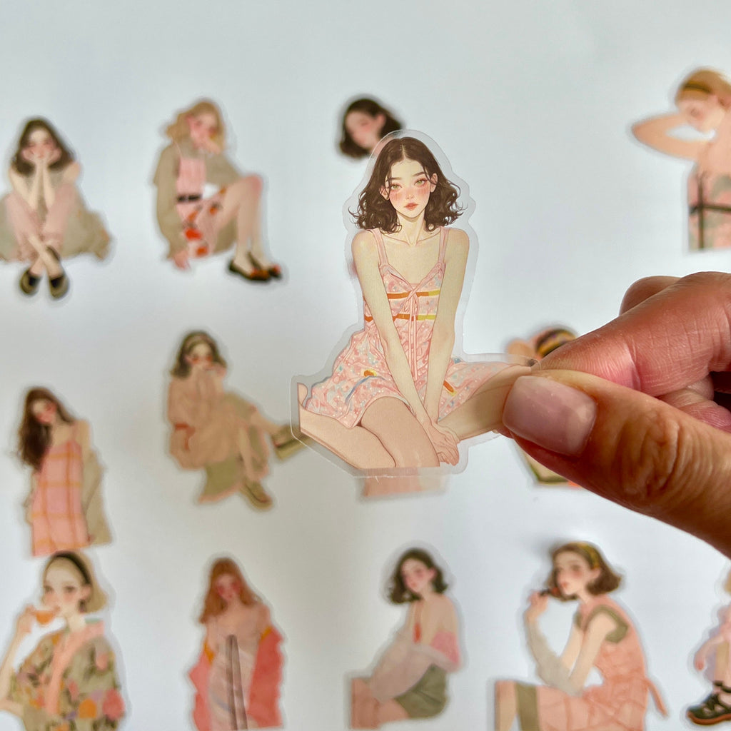 🌸 Pink Aesthetic Girl Sticker Set