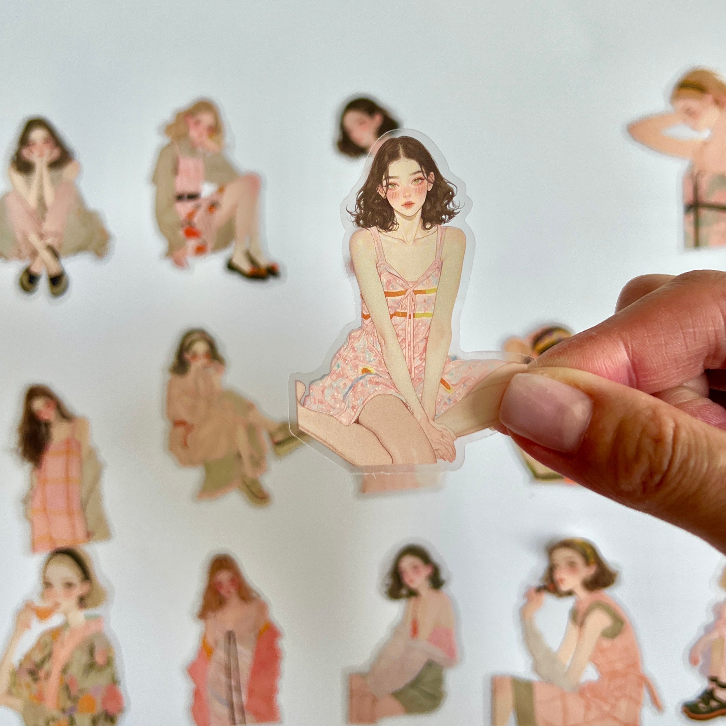 🌸 Pink Aesthetic Girl Sticker Set