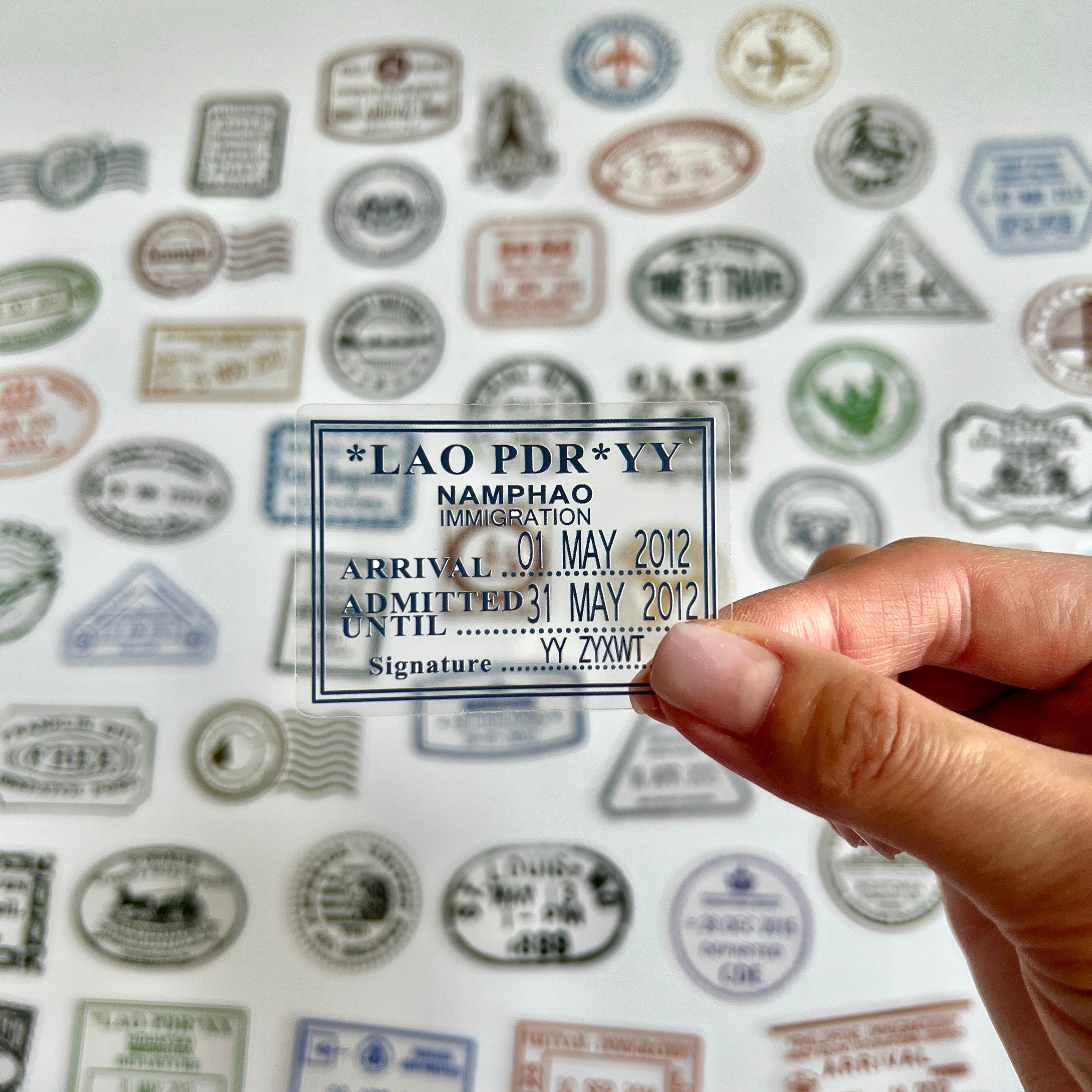 ✈️ Vintage Travel Stamp Sticker Set