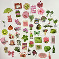🍒 Pink & Green Aesthetic Sticker Set