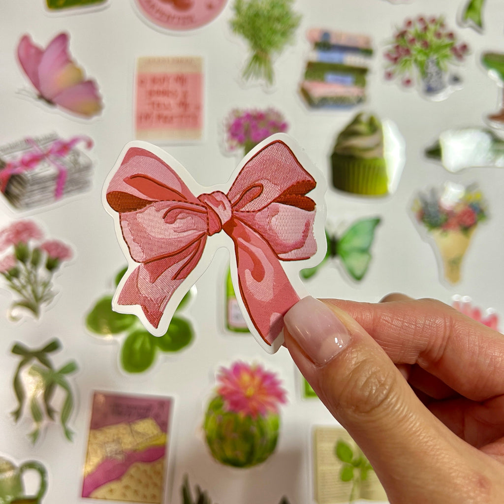 🍒 Pink & Green Aesthetic Sticker Set