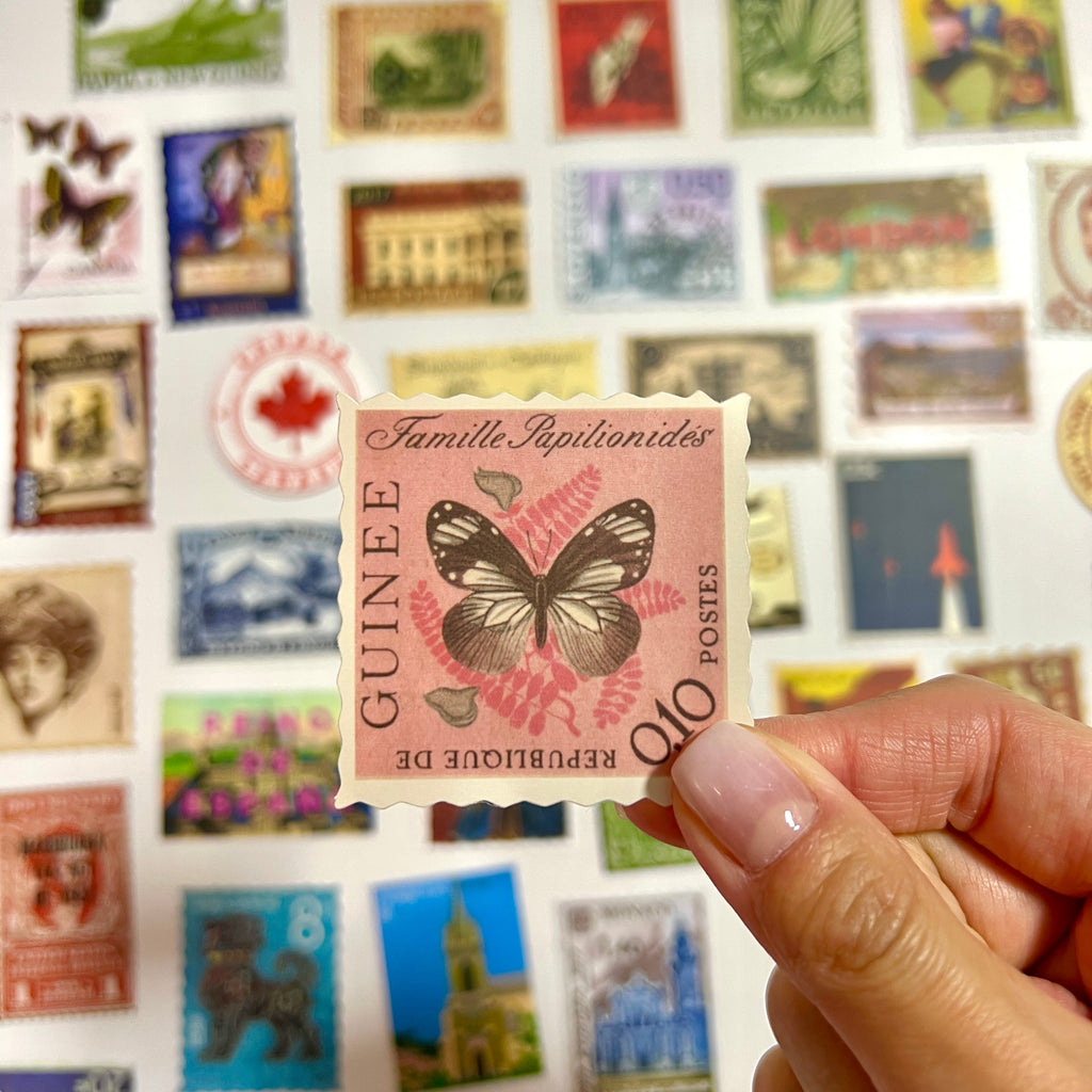 📮 Vintage World Postage Stamp Stickers