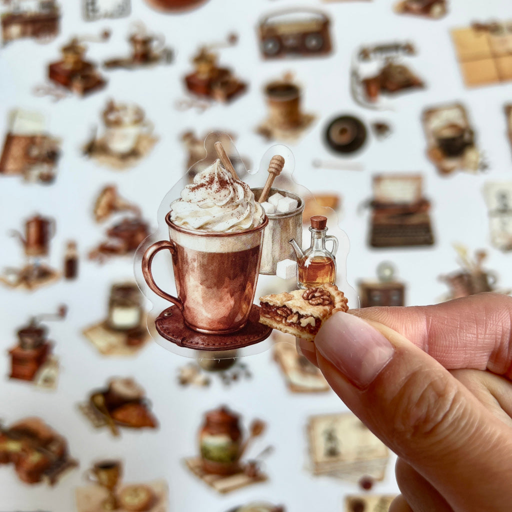 ☕ Vintage Coffee Journal Stickers