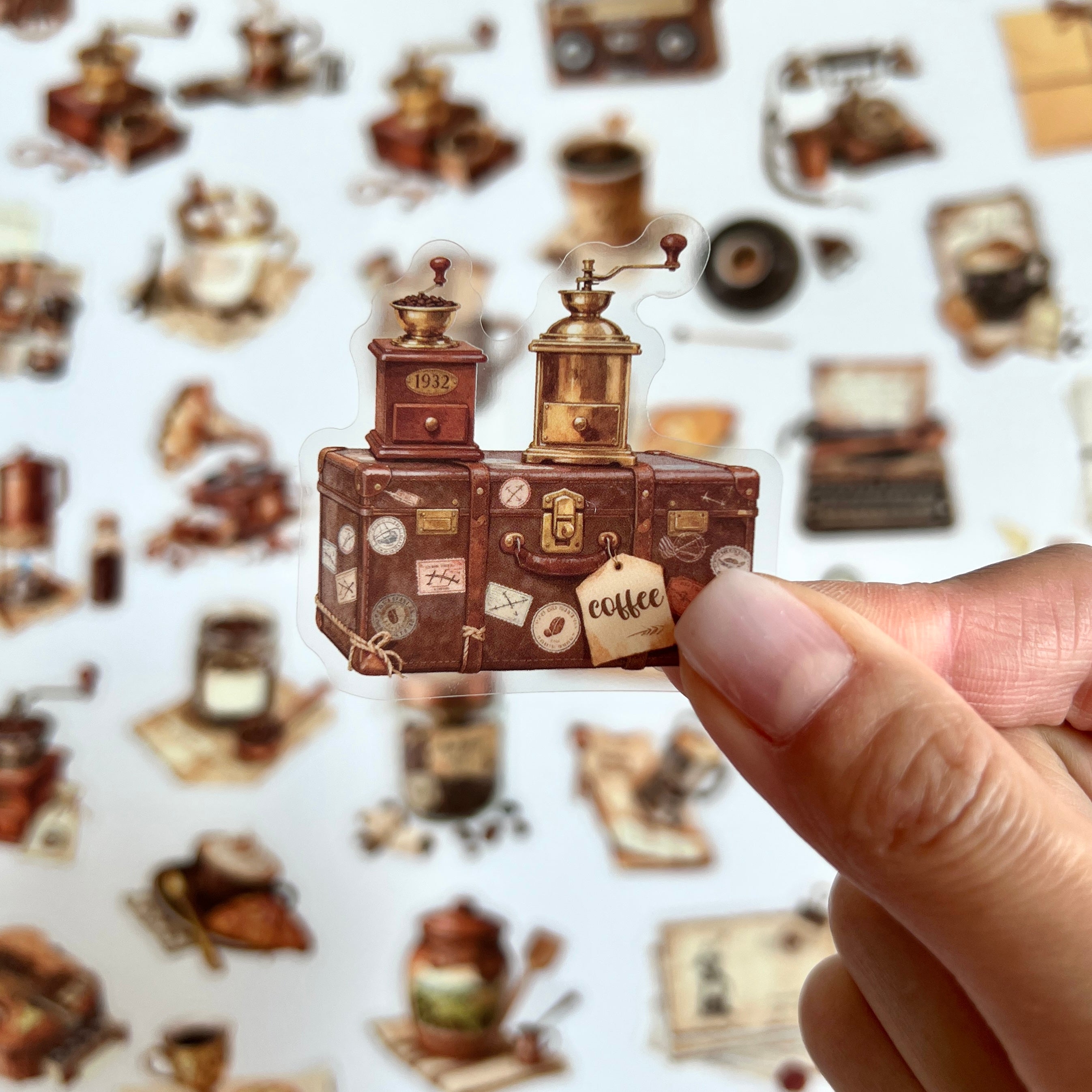 ☕ Vintage Coffee Journal Stickers